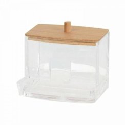 Krabička na vatové tyčinky ELEGANZA, plast/bambus