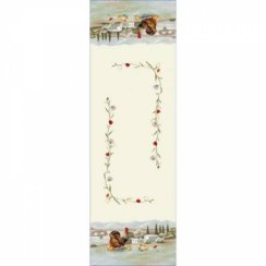 Gobelínový ubrus, Velikonoční kuřátko/rodina, 40x100cm