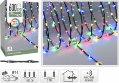 Vánoční osvětlení 600 LED barevné, s funkcemi, venkovní/vnitřní