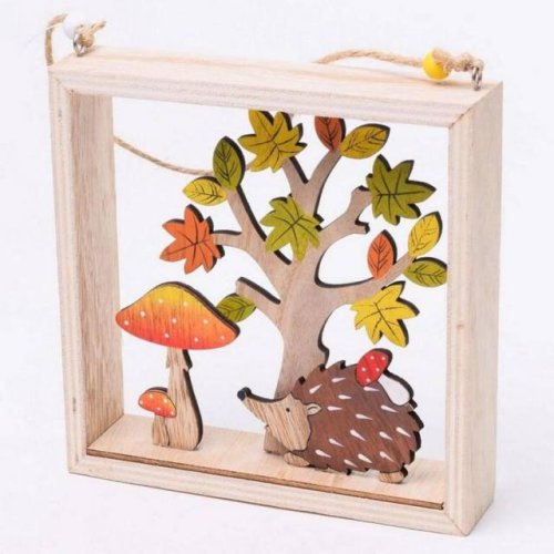 Závěsný obraz Ornament podzim 15,7x15,7x3,5 cm