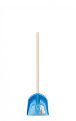 Dětská plastová lopatka, dřevěná násada, mix barev 19x74cm