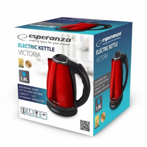 Elektromos vízforraló VICTORIA 1,8L,1800 W NEREZ piros