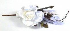 Ozdoba kolíček květina růže bílá