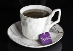 Šálek s podšálkem na čaj a kávu, porcelán, 260 ml, MARMUR, sada 6+6 ks