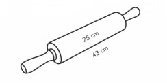 Váleček na těsto DELÍCIA, dřevěný. o6cm,25cm