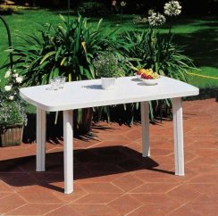 Plastový stůl, FARO, rozměry 137x85x72cm, bílý
