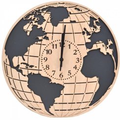 Nástěnné hodiny design SVET, průměr 40 cm, bříza/antracit