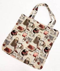 Gobelínová nákupní taška, design Klobouky