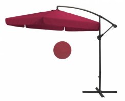 Boční deštník s podstavcem, BANANA, 300 cm, vínová barva