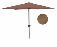 Deštník s rukojetí, středový, MANGO, 270 cm, šedohnědý