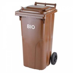 Popelník BIO 120 l hnědý s otvorem. plast