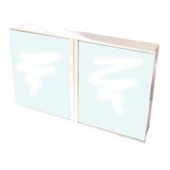 Zrcadlová skříňka, dvoudílná, plastová, bílá