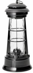Černá kovová lucerna URANUS 30,5cm, petrolejová, podle EN 14059