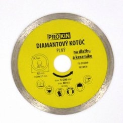 Diamantový kotouč PROKIN plný o125x22,23 mm
