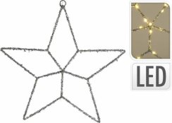 Vánoční světlo 30 LED teplá bílá hvězda 45x45 cm svítilny