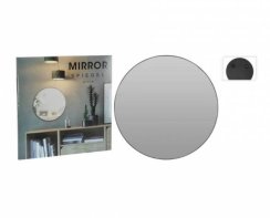 Nástěnné zrcadlo kulaté 55 cm s černým kovovým rámem