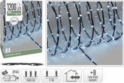 Vánoční osvětlení 1200 LED studená bílá, s funkcemi, venkovní/vnitřní