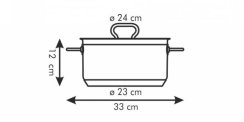 Nerezový kastrol + poklice 24cm/5L HOME PROFI