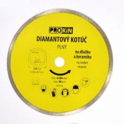 Diamantový kotouč PROKIN plný o230x22,23 mm