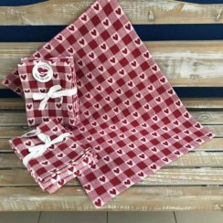 Kuchyňská utěrka bavlněná tkaná Super soft červená 3ks, 050x70cm, 270 g/m2