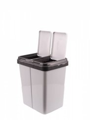 Dvojdielny odpadkový kôš na separovaný odpad, plastový, DUOBIN